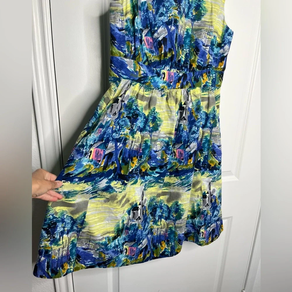 ModCloth/Emily and Fin Tuscan Landscape “Lucy” Dress Size L - Picture 8 of 14